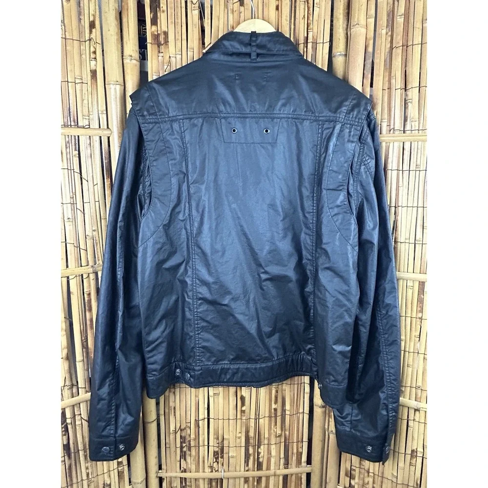 Monarchy Collection Men's Black Moto Biker Goth Rock Metal‎ Full Zip Jacket XL